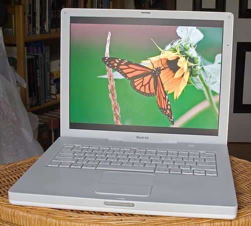Photograph of a MacBook G4
