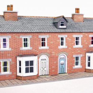 PN174 METCALFE LOW RELIEF RED BRICK TERRACED HOUSE FRONTS