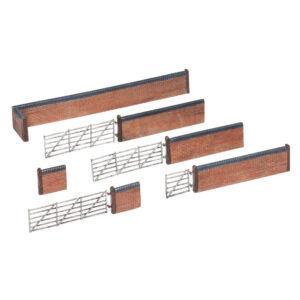 42-107 GRAHAM FARISH SCENECRAFT RED BRICK WALLS & GATES