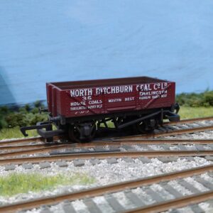 R6744 HORNBY 4 PLANK OPEN WAGON 'NORTH BITCHBURN COAL CO. LTD' No 35 PROFESSIONALLY WEATHERED
