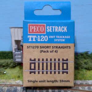 ST1270 PECO TT:120 SETRACK SHORT STRAIGHT PACK OF 4
