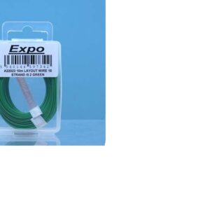 A22023 EXPO TOOLS 10 METRE ROLL OF GREEN WIRE 18/0.1MM CABLE