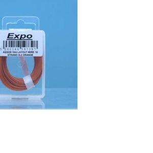 A22028 EXPO TOOLS 10 METRE ROLL OF ORANGE WIRE 18/0.1MM CABLE