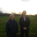 Cllrs Christine Wild and Zoë Kirk-Robinson stood beside Roscoe's Farm in Westhoughton
