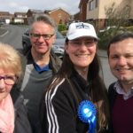 Cllrs Christine Wild, Martyn Cox and Zoë Kirk-Robinson with Chris Green MP.
