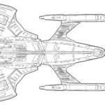 Line drawing of the USS Titan-A, from Star Trek Picard.